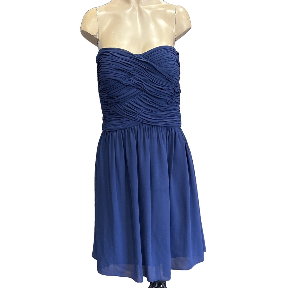 Donna Morgan Elegant Blue Strapless Dress
